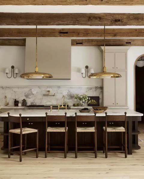 Rustic White and Gold Kitchen