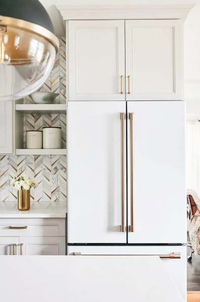 White and Gold Coordinated Appliances