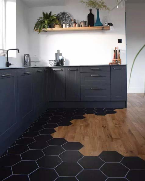Black Tile and Wood Combo